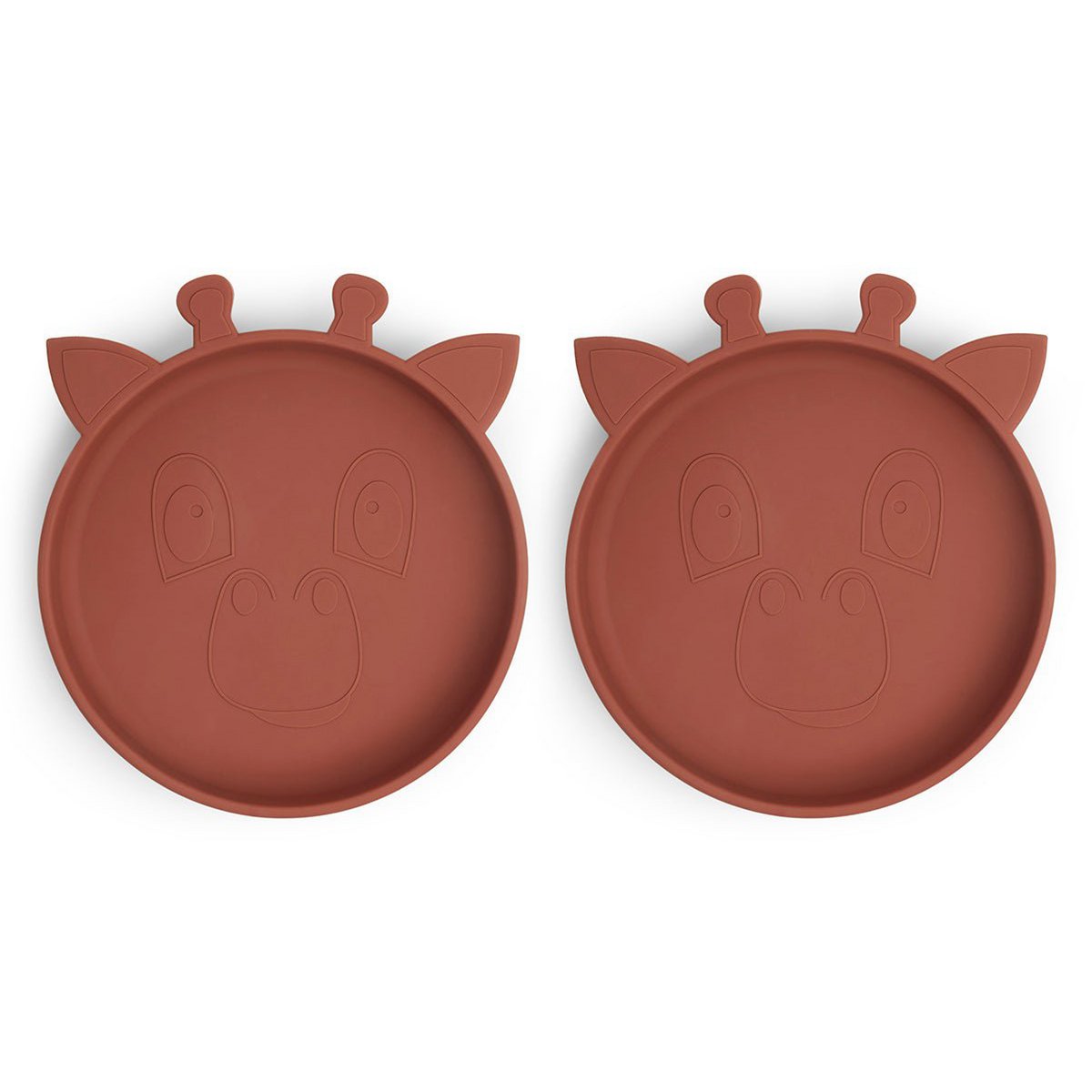 Akila siliconen bord 2-pack Giraf Mahonie