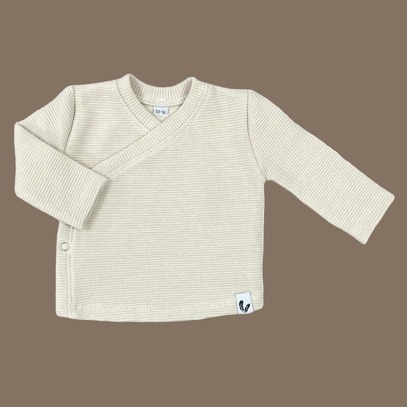 Overslagshirtje rib beige