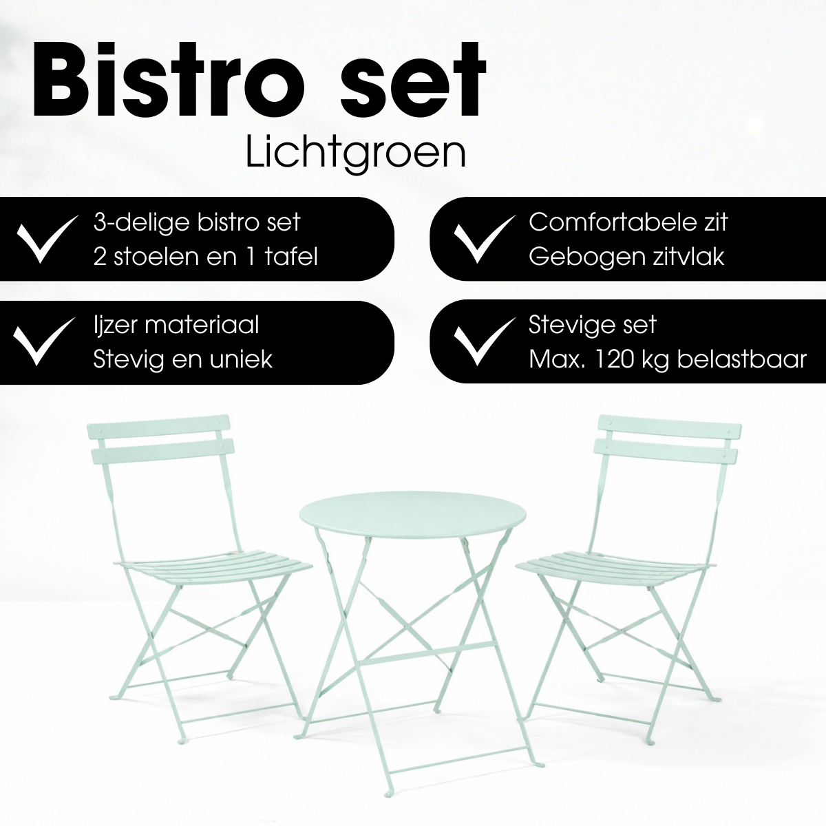 Tuin bistroset Laurence Lichtgroen