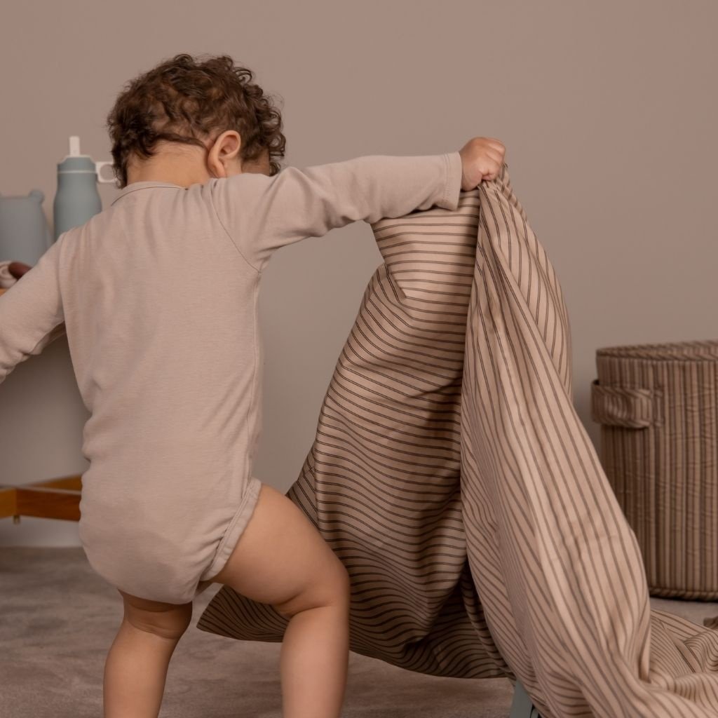 Bera junior beddengoed Beige donker streep