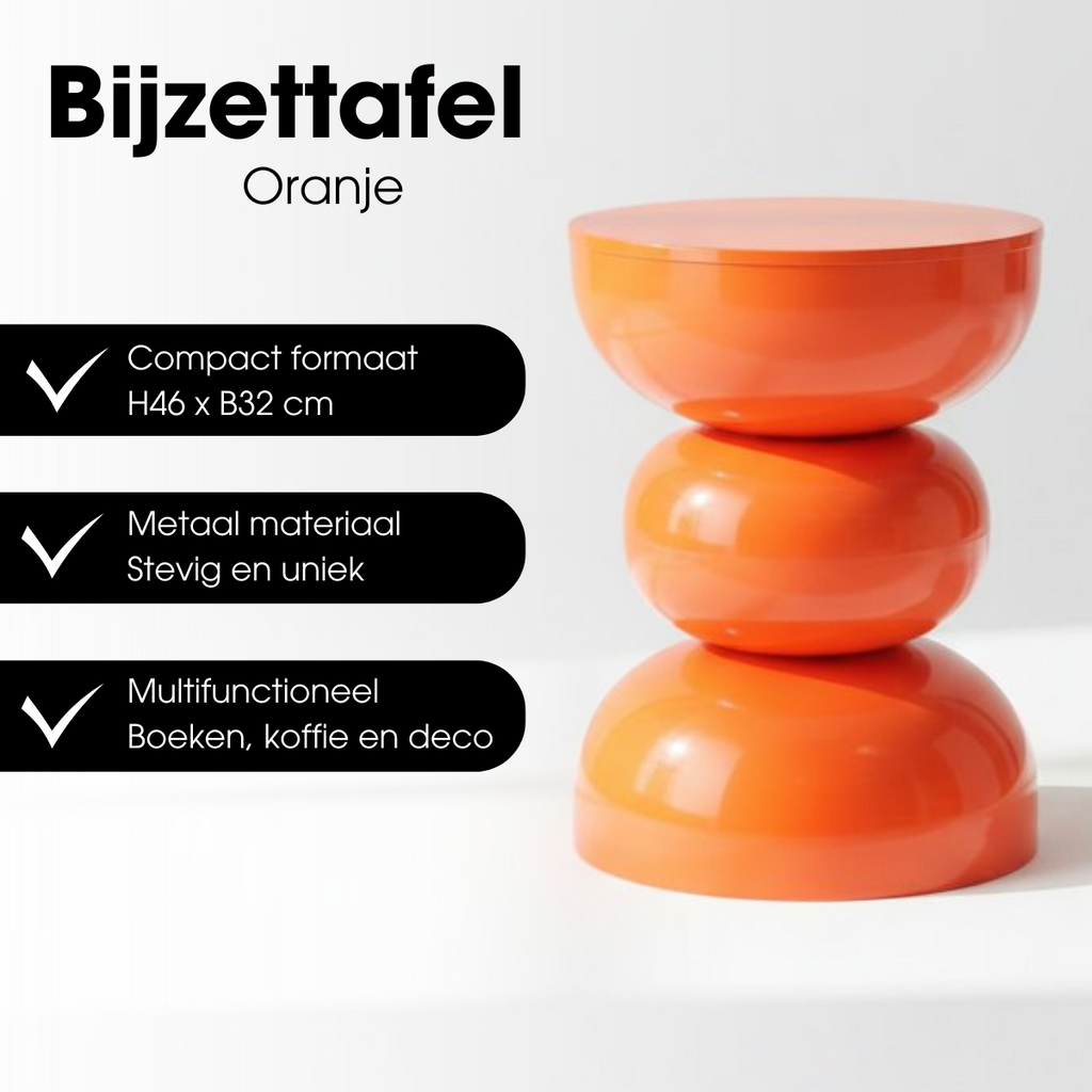 Bijzettafel Luna Oranje