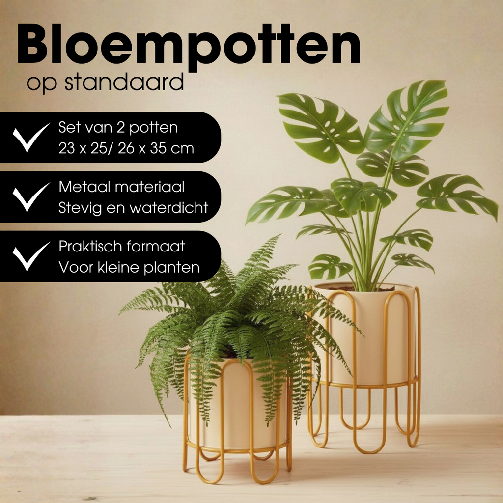 Bloempot binnen Dione Beige set 2st