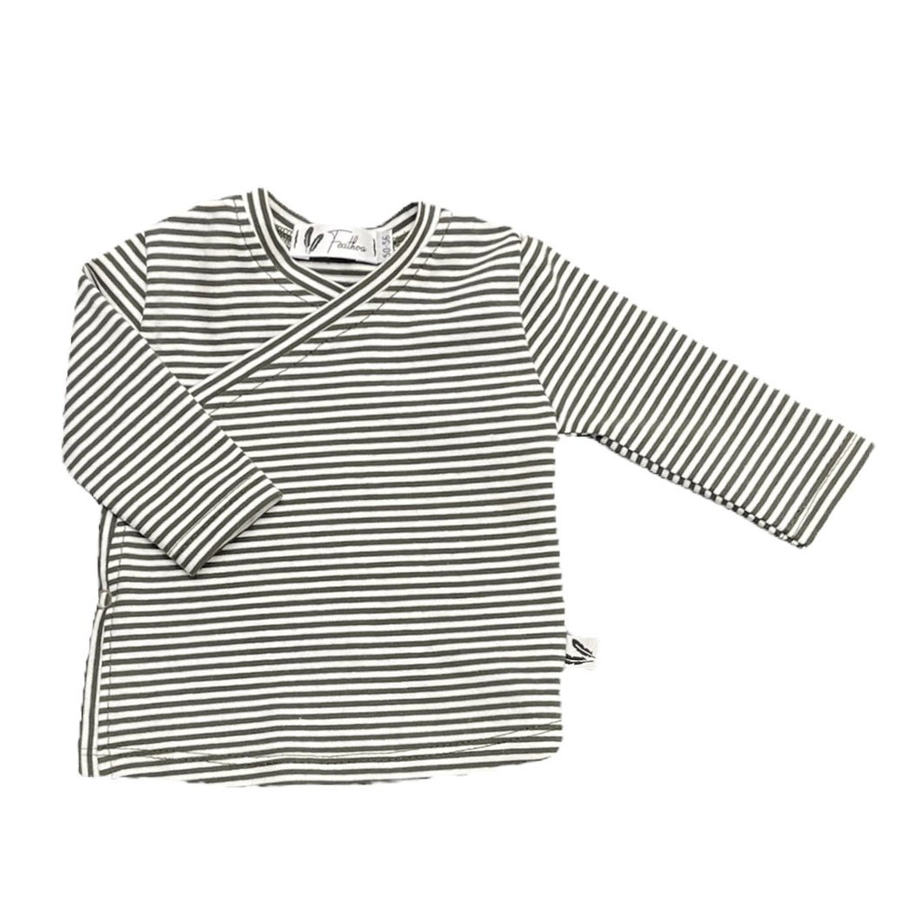 Overslagshirtje streepjes donkergroen
