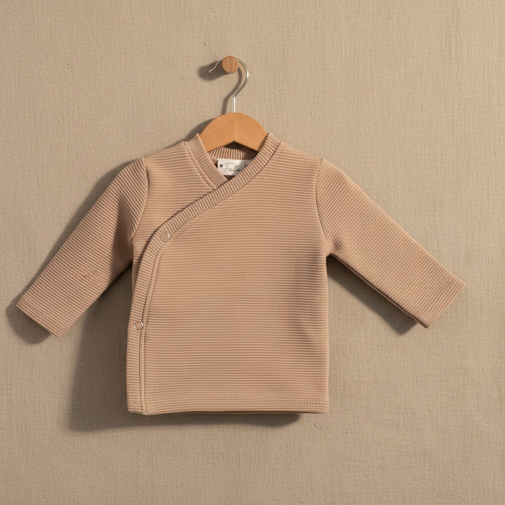 Overslagshirtje rib taupe