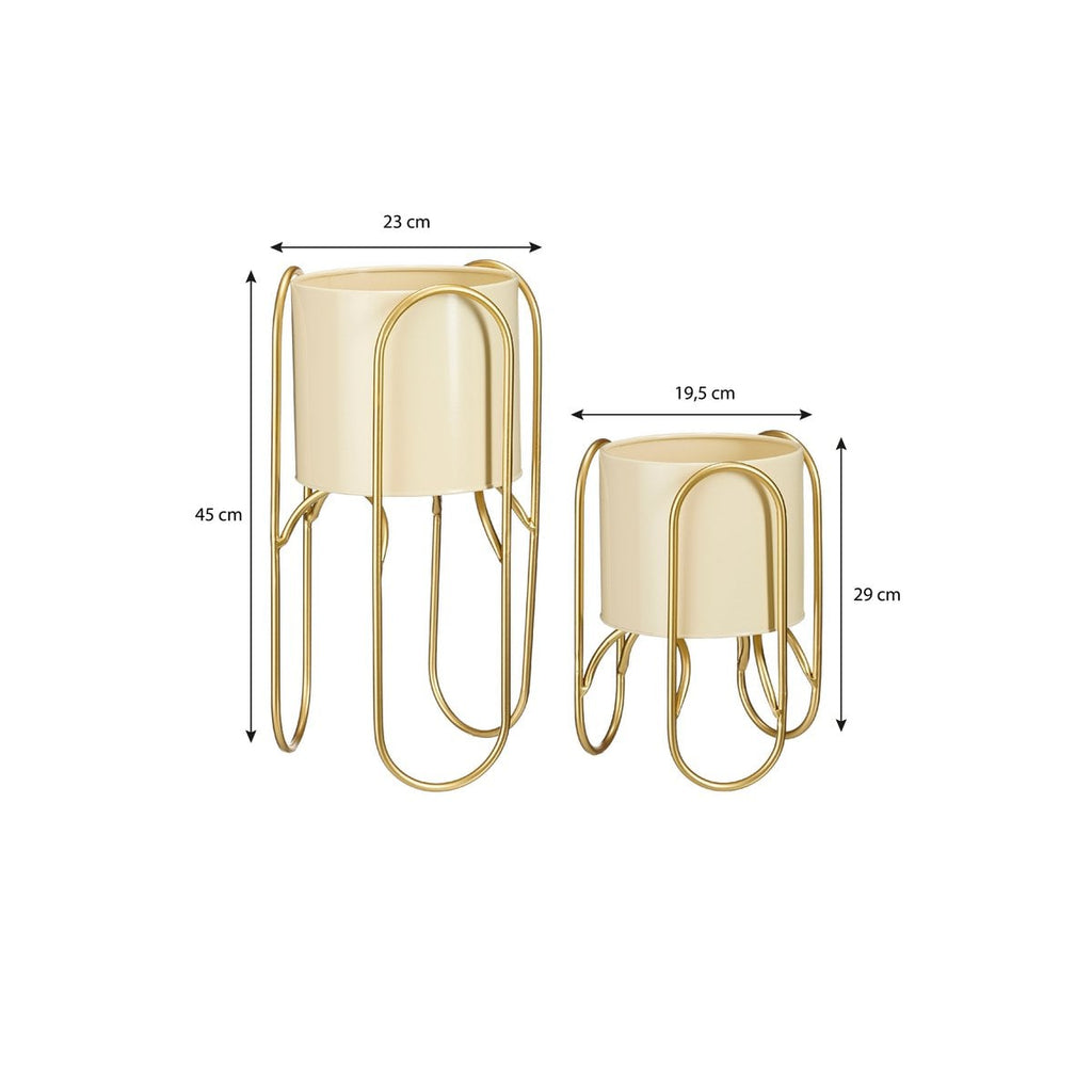 Bloempot Donau Lichtgeel set 2st