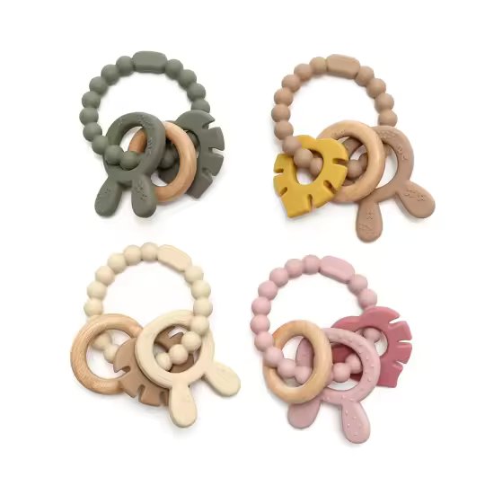 Bunny & Leaf Bijtring Sand & Khaki