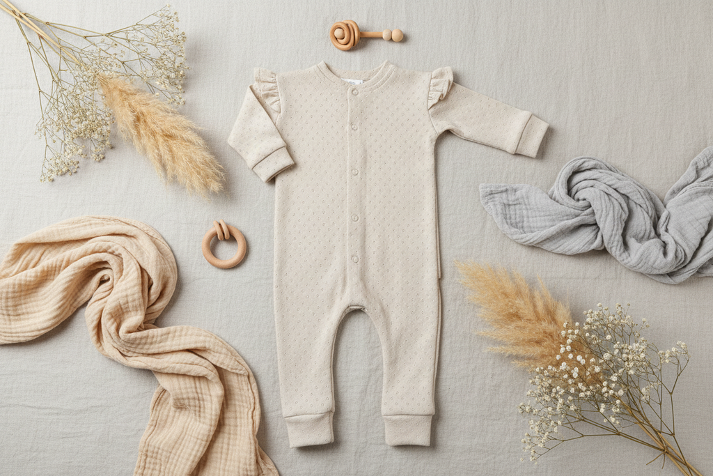 Boxpakje ruffle pointelle dark beige