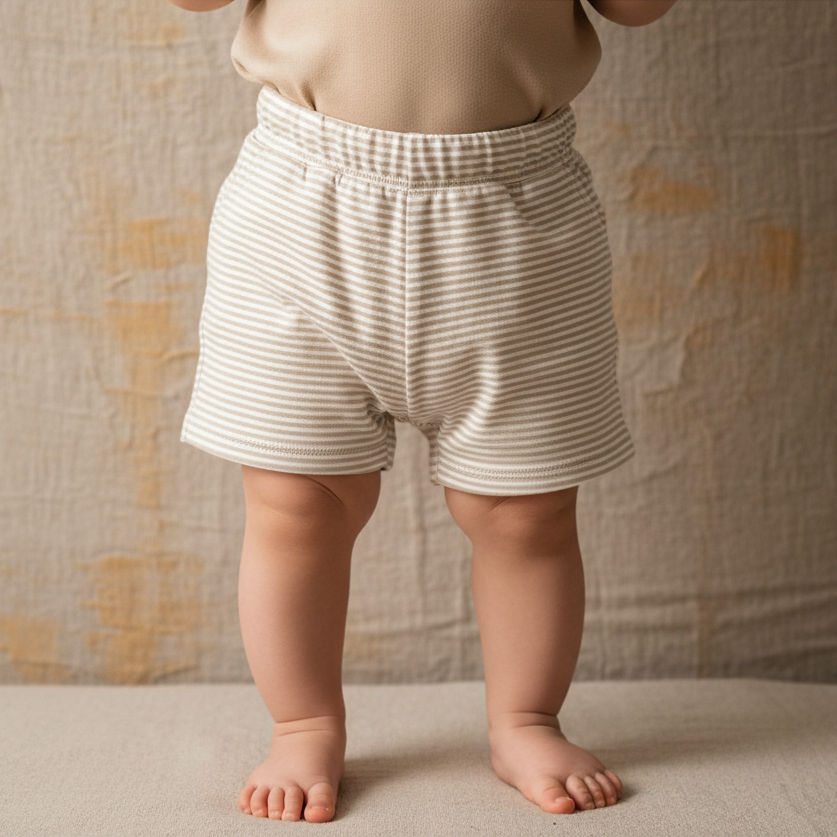 Shorts small stripes ivory