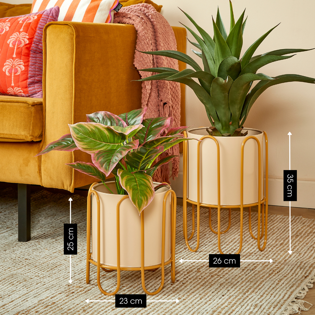Bloempot binnen Dione Beige set 2st