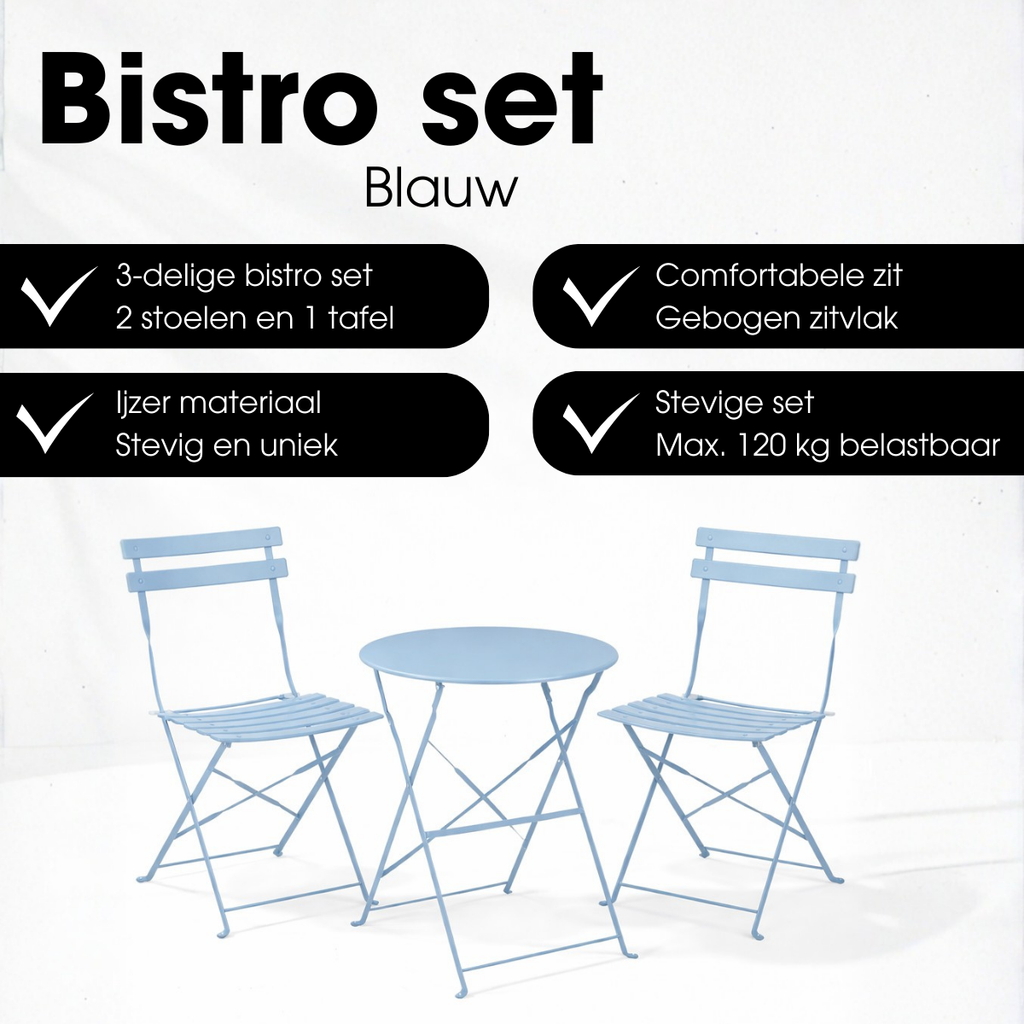 Tuin bistroset Laurence Lichtblauw