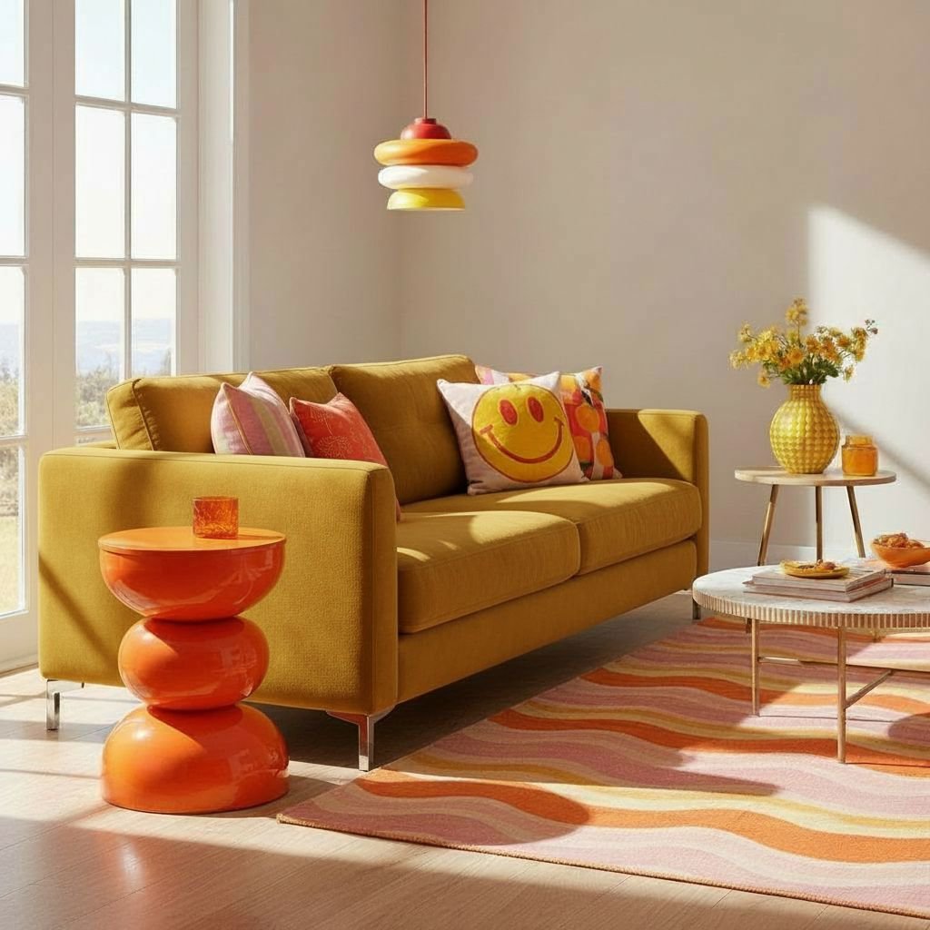 Bijzettafel Luna Oranje