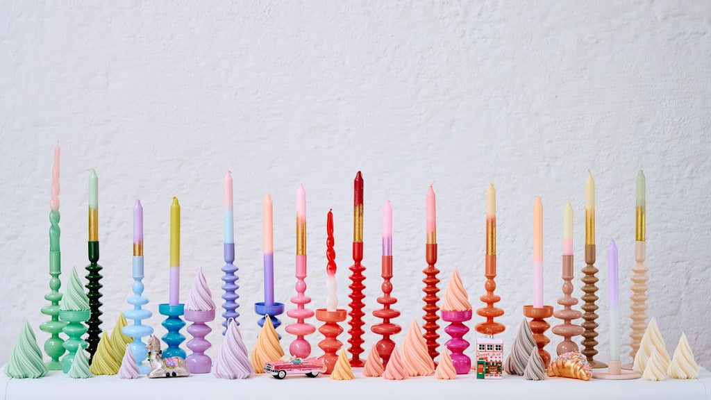 Dip Dye Kaarsenset: Glitter Rozentuin