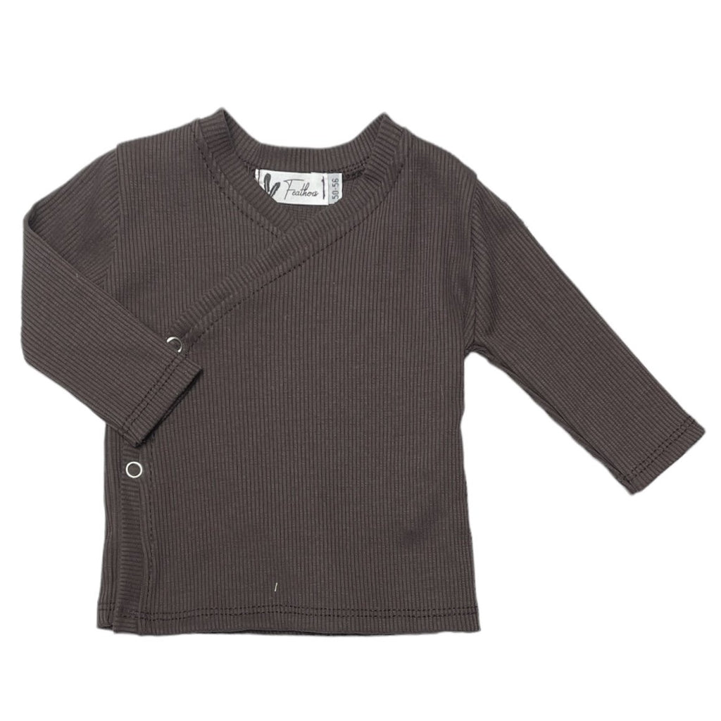 Overslagshirtje rib Mokka