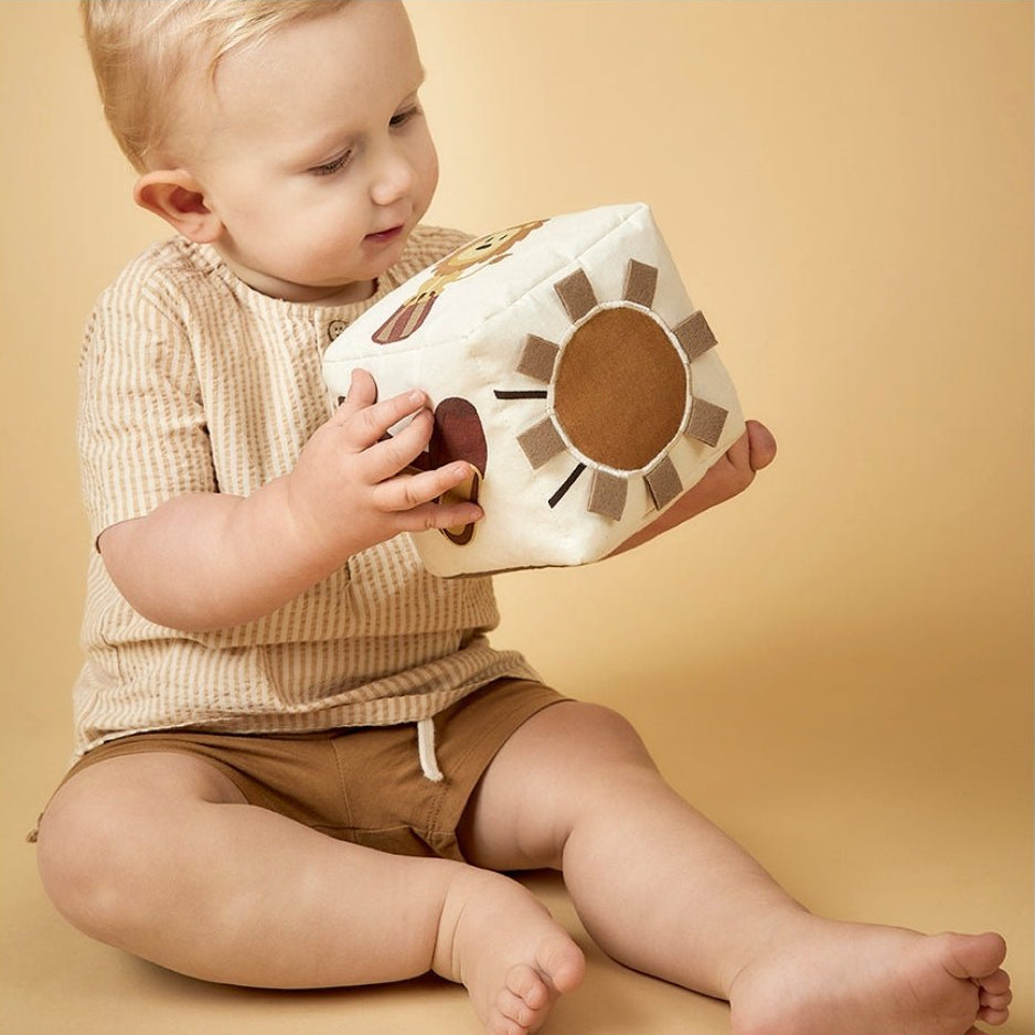 Jasmijnstof kubus-Creme Circus