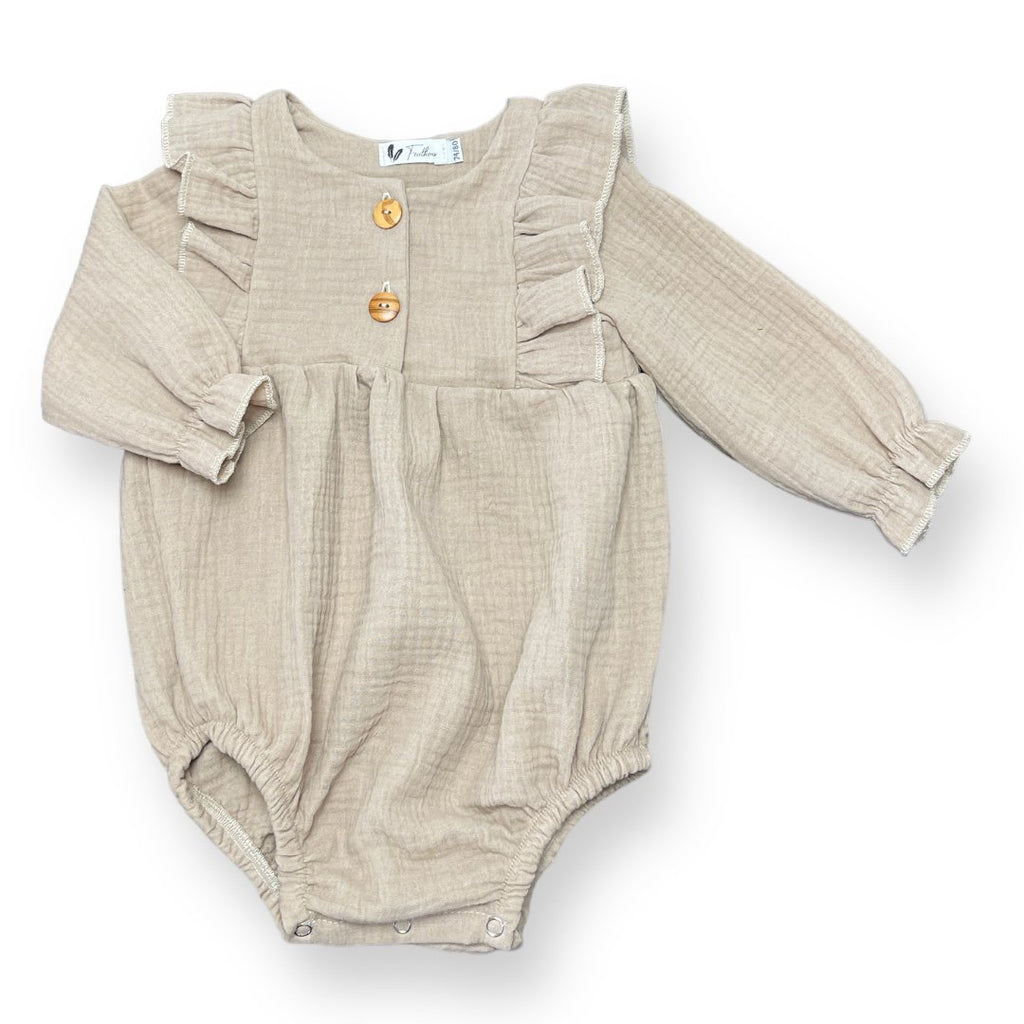 Body/Romper lange mouw Beige