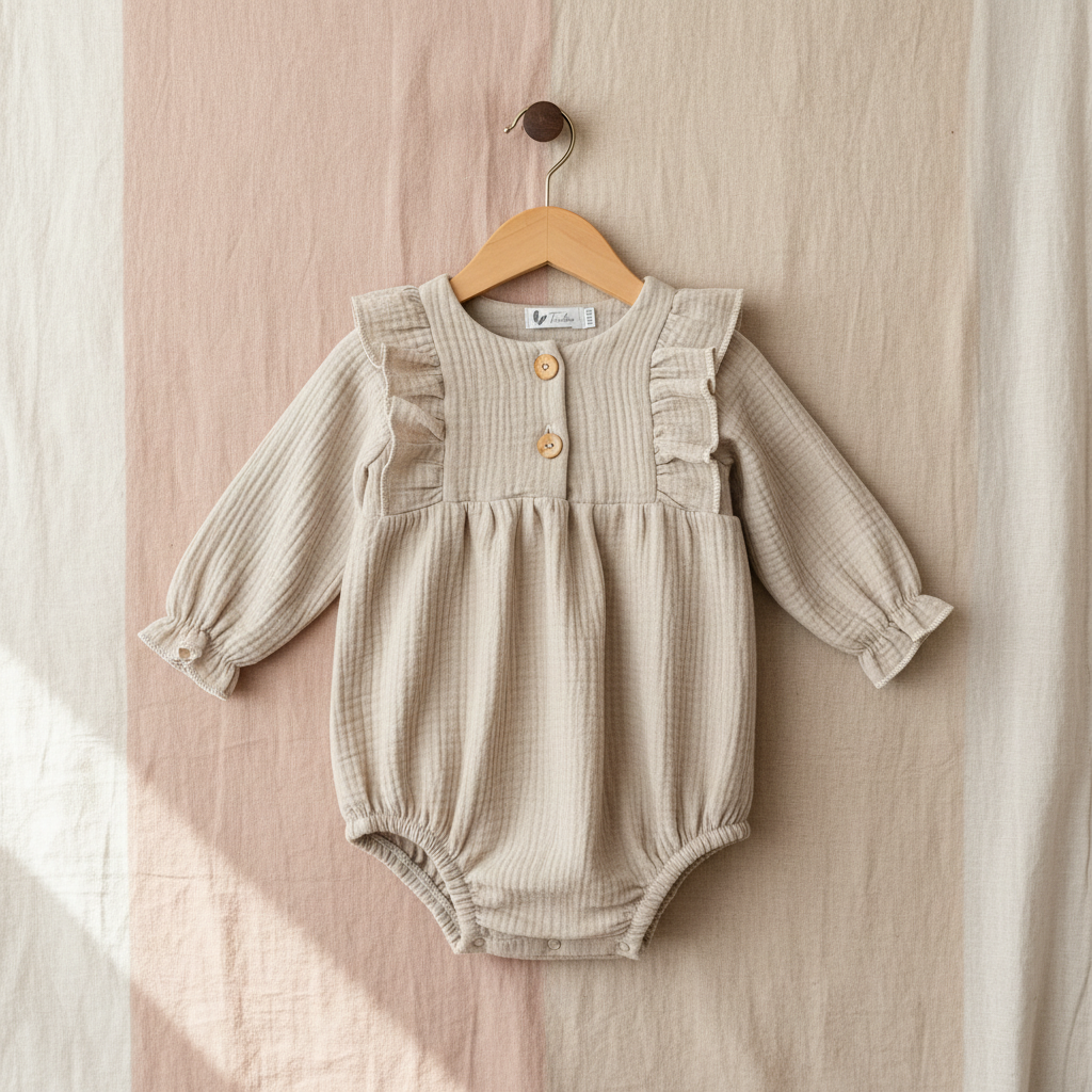 Body/Romper lange mouw Beige