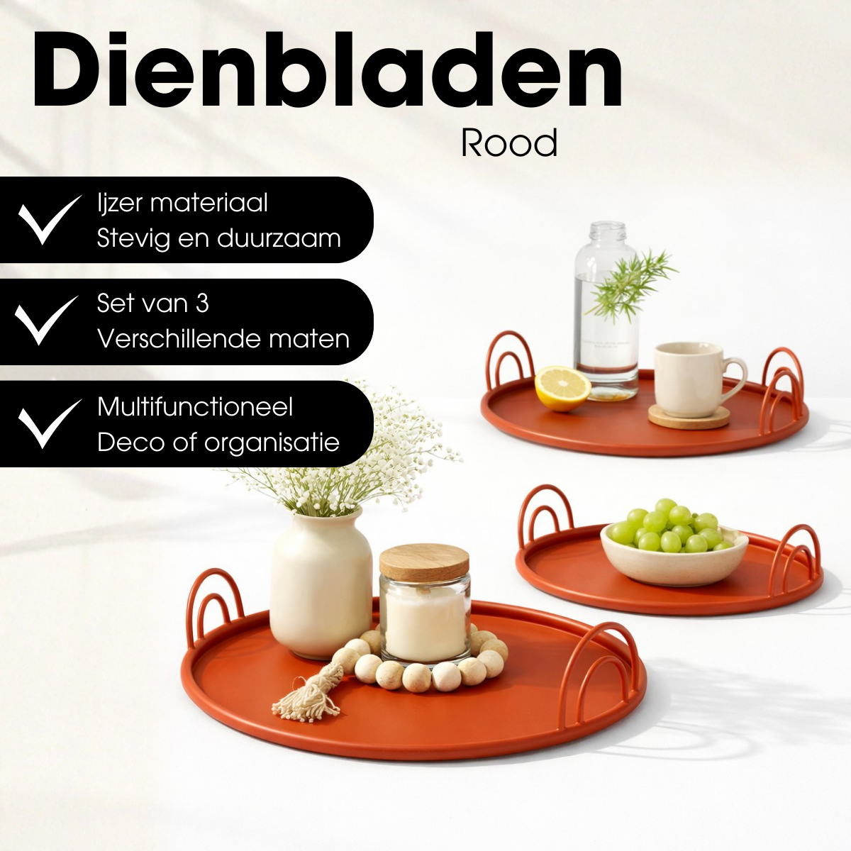 Dienblad Rood Rood