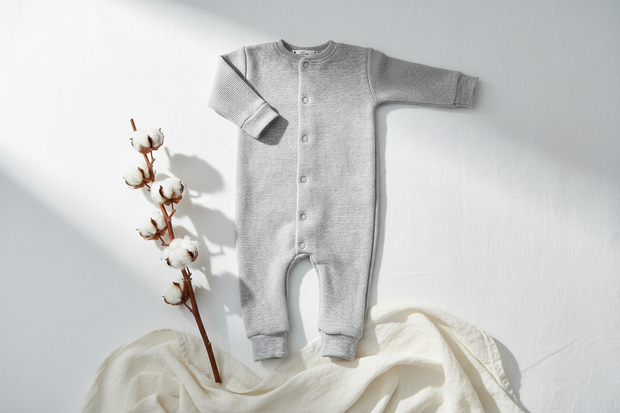 Boxpakje rib lichtgrijs gemêleerd