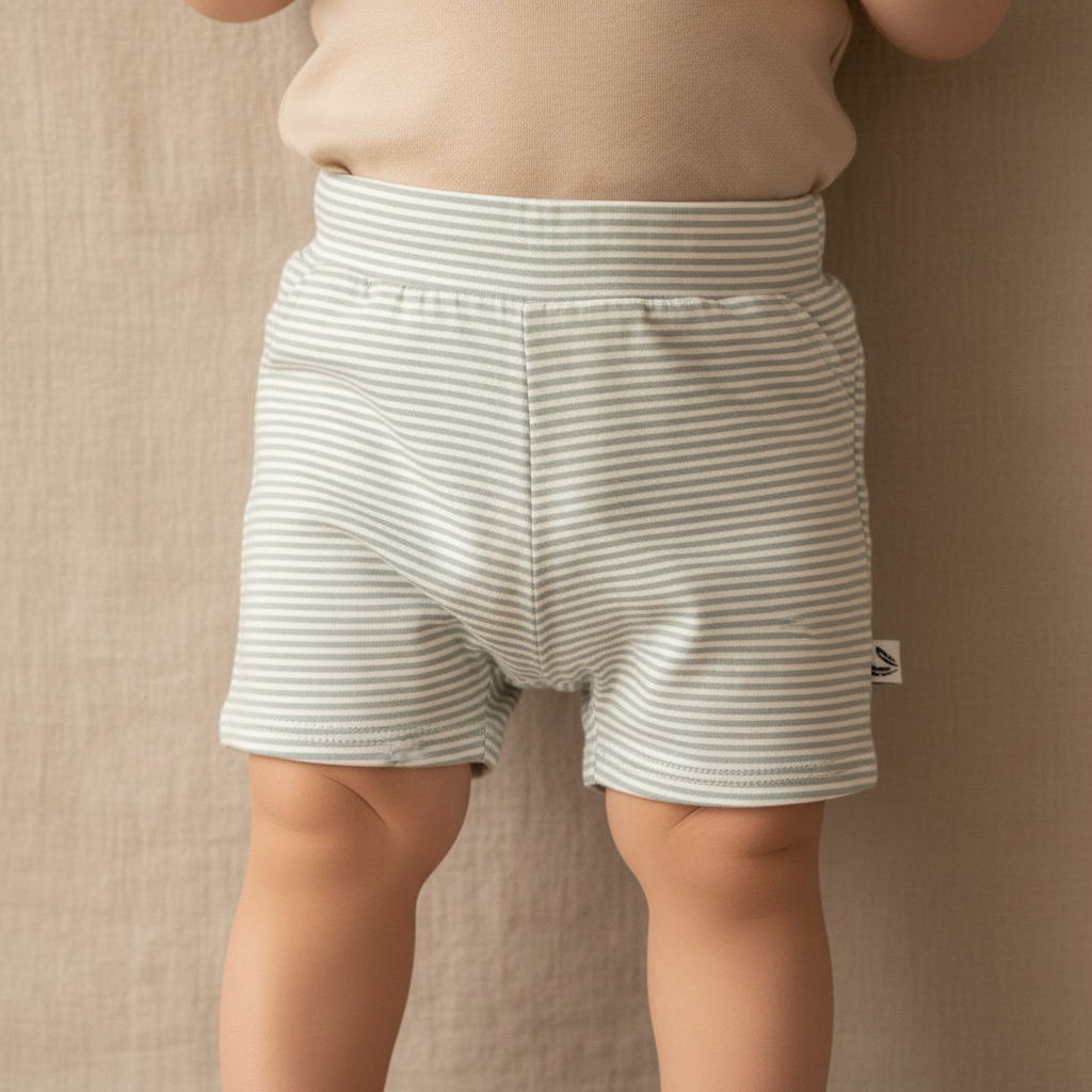 Shorts small stripes baby blue