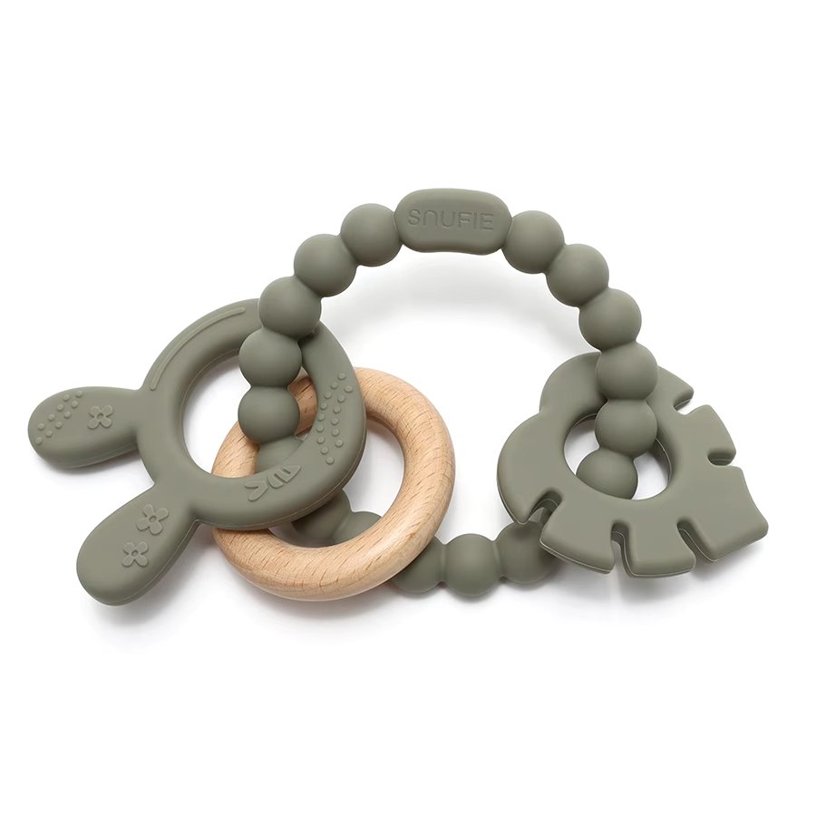 Bunny & Leaf Bijtring Teether & Olive