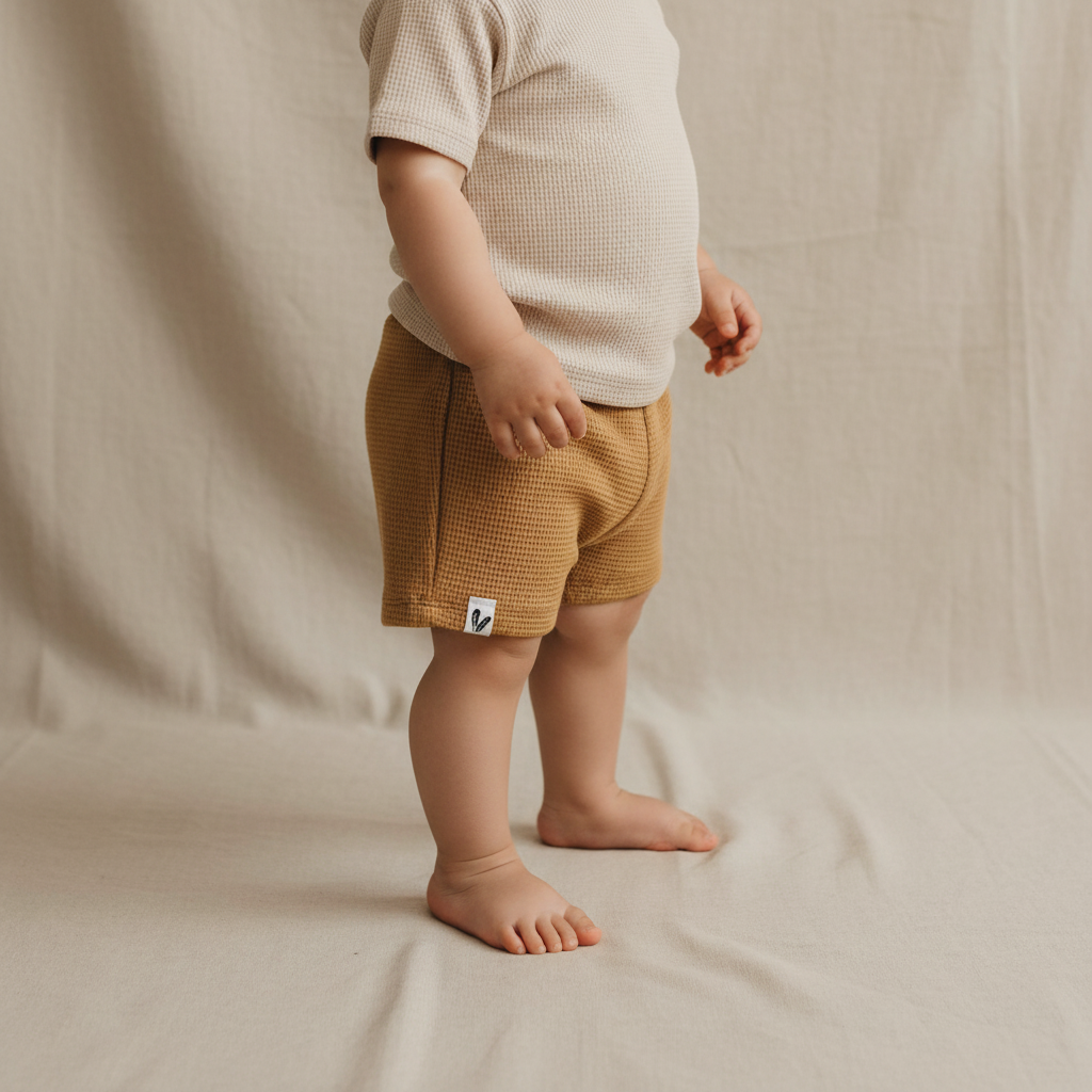 Shorts waffle camel