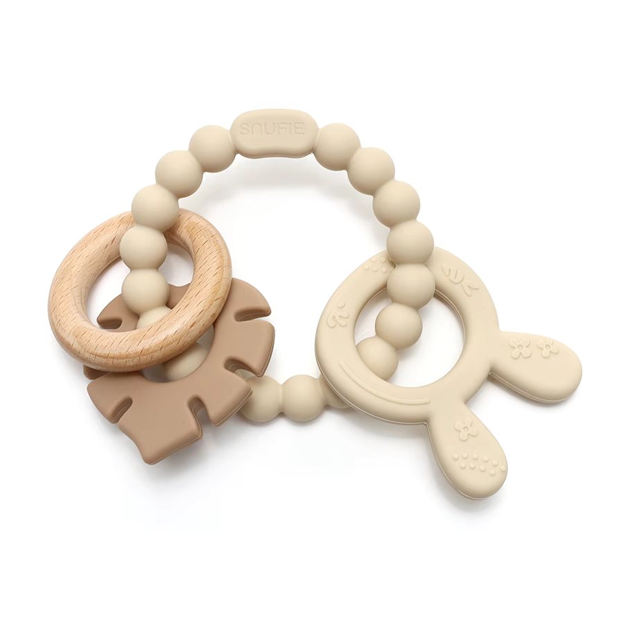 Bunny & Leaf Bijtring Sand & Khaki