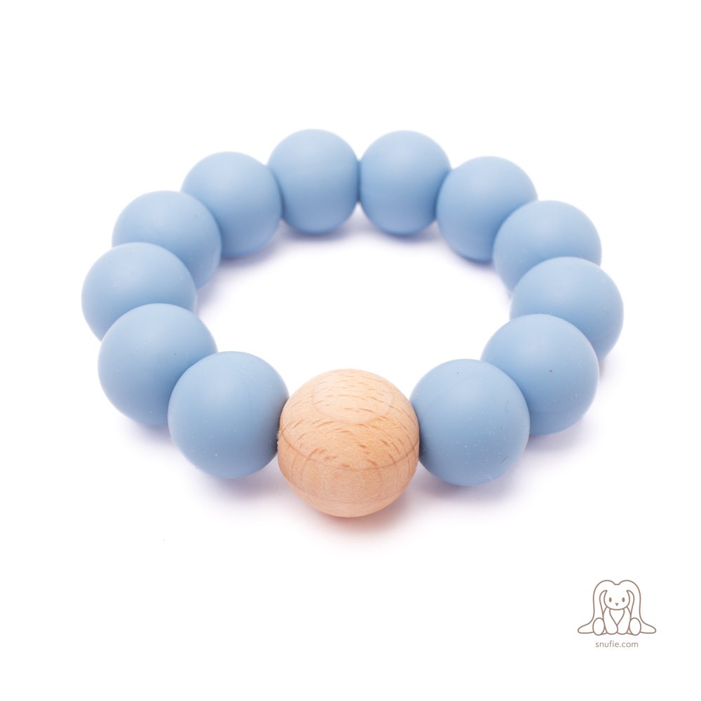 Baby siliconen bijtring | KRALEN Baby Blauw