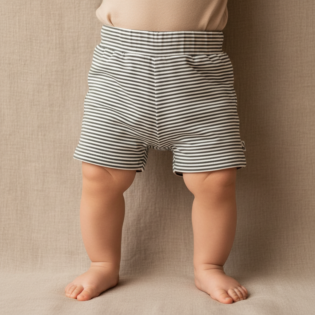 Shorts small stripes dark forest