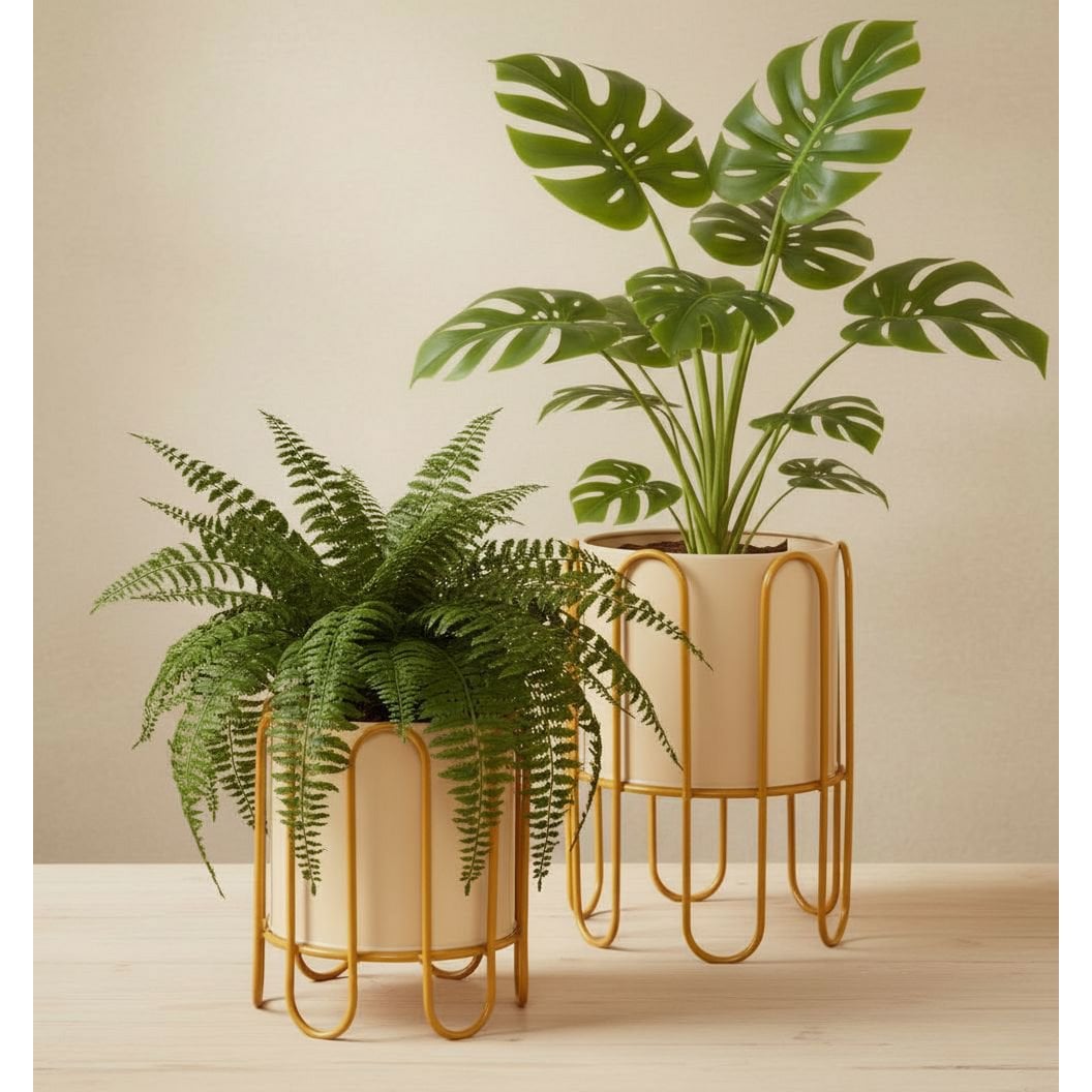 Bloempot binnen Dione Beige set 2st