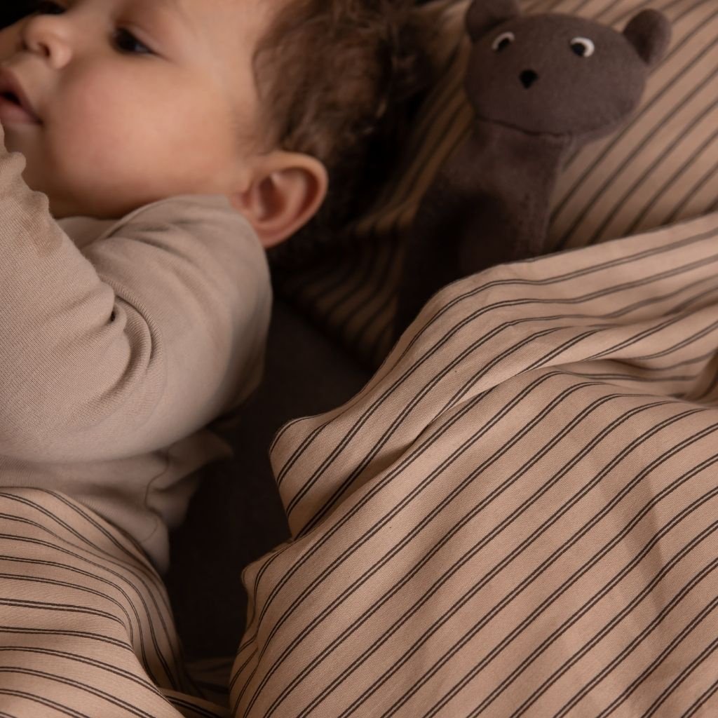 Bera junior beddengoed Beige donker streep