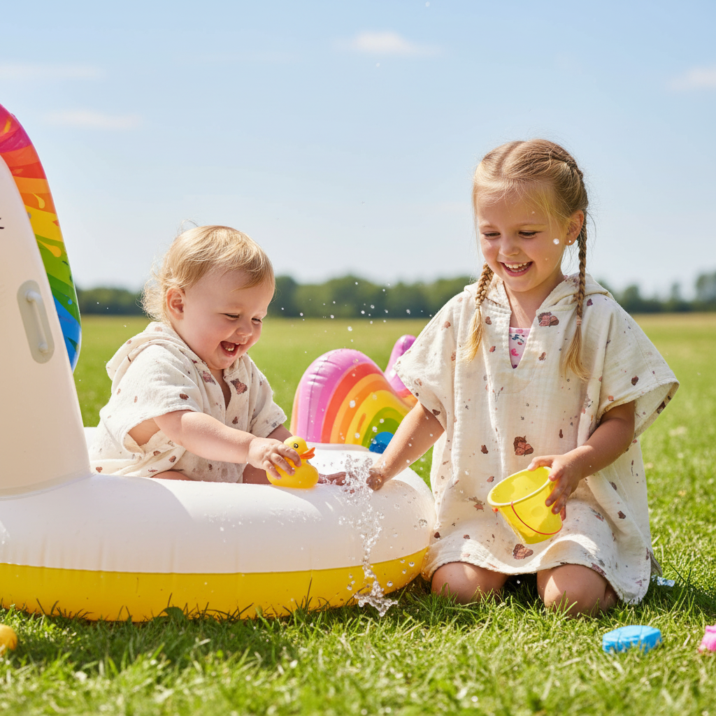 Flor poncho-creme eenhoorn