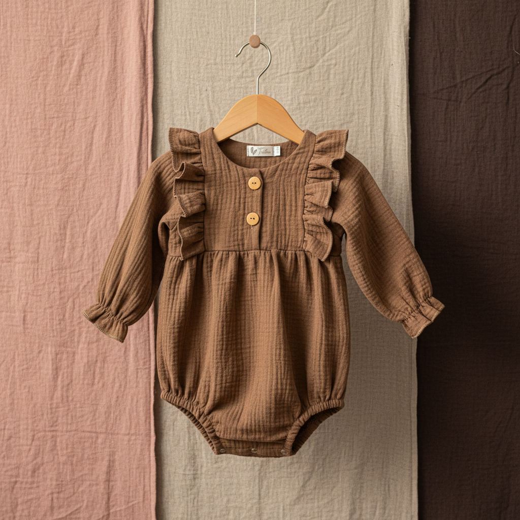 Body/Romper lange mouw Bruin