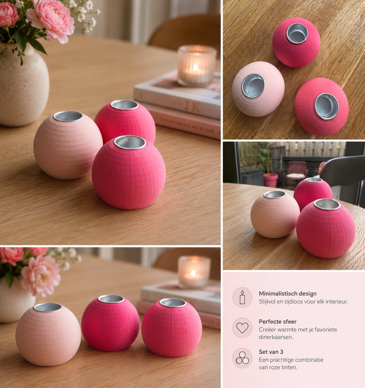 Bonbon Kandelaar set 3st