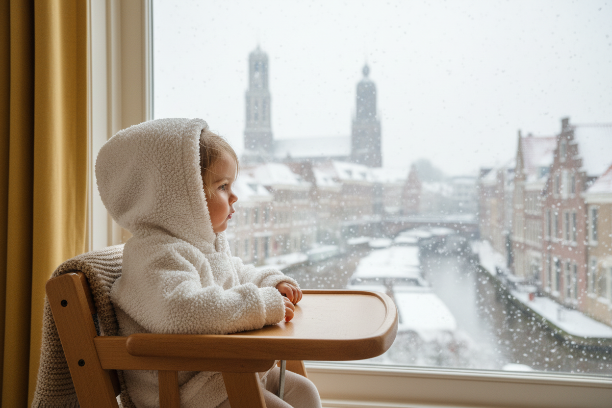 Hoodie teddy ecru baby/kind