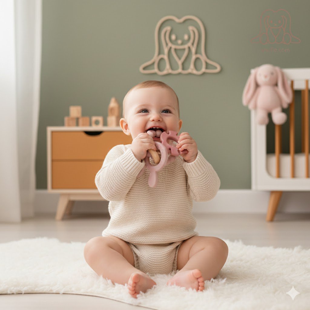 Bunny & Leaf Bijtring Blush & Rose