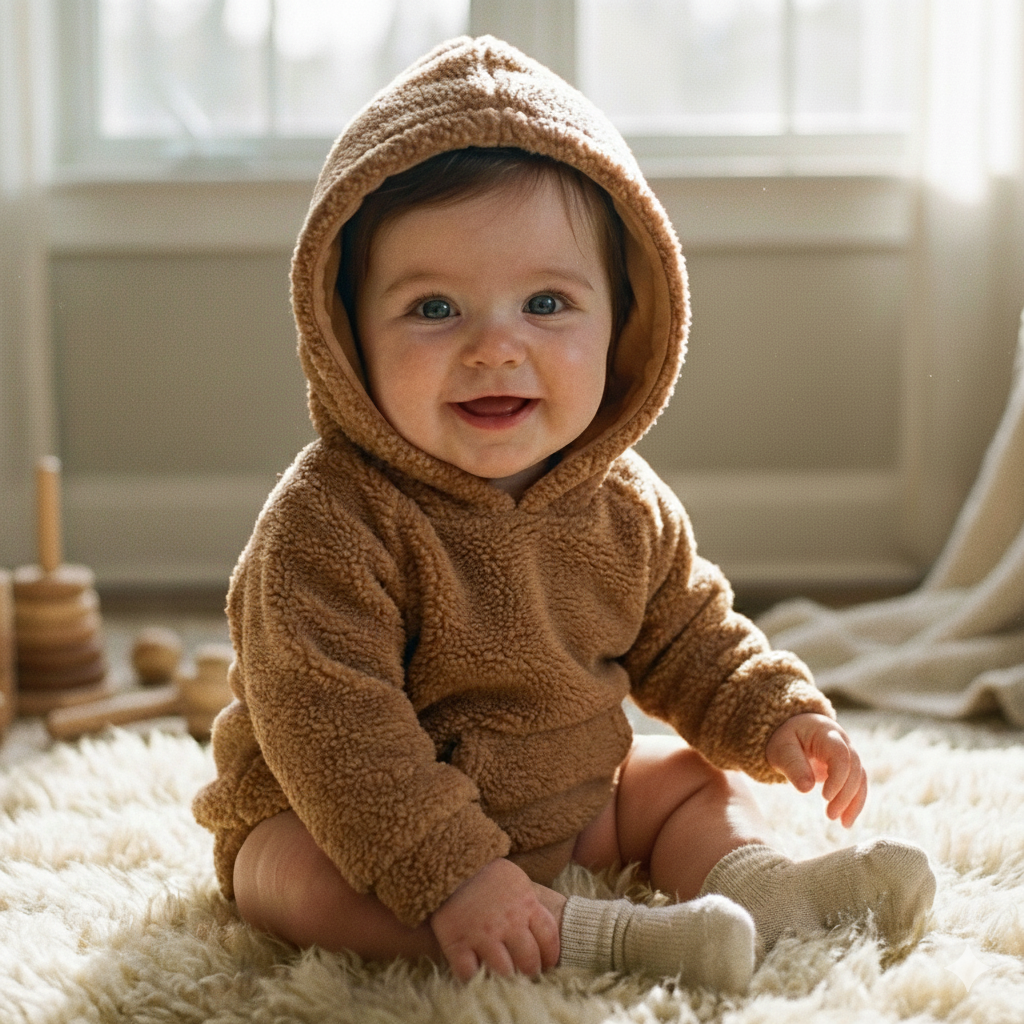Hoodie teddy camel