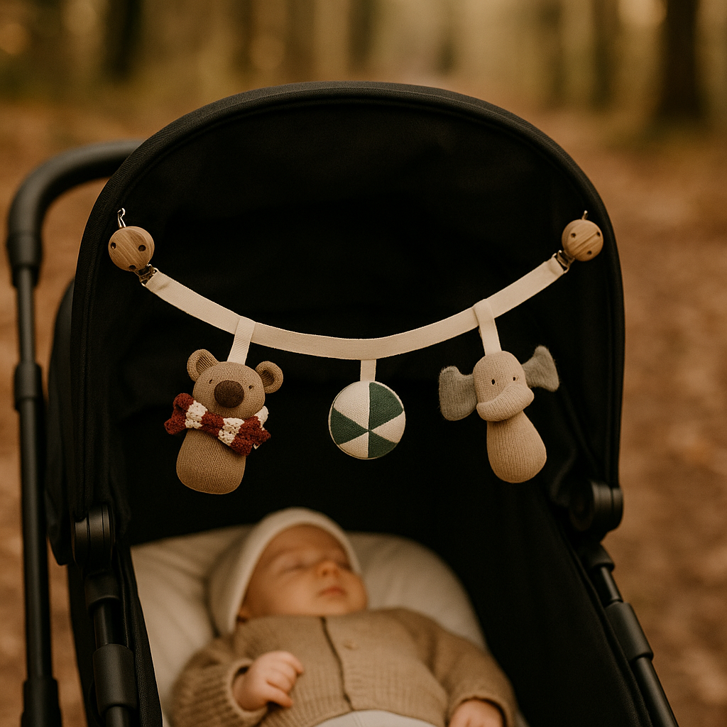 Aston gebreide kinderwagen ketting