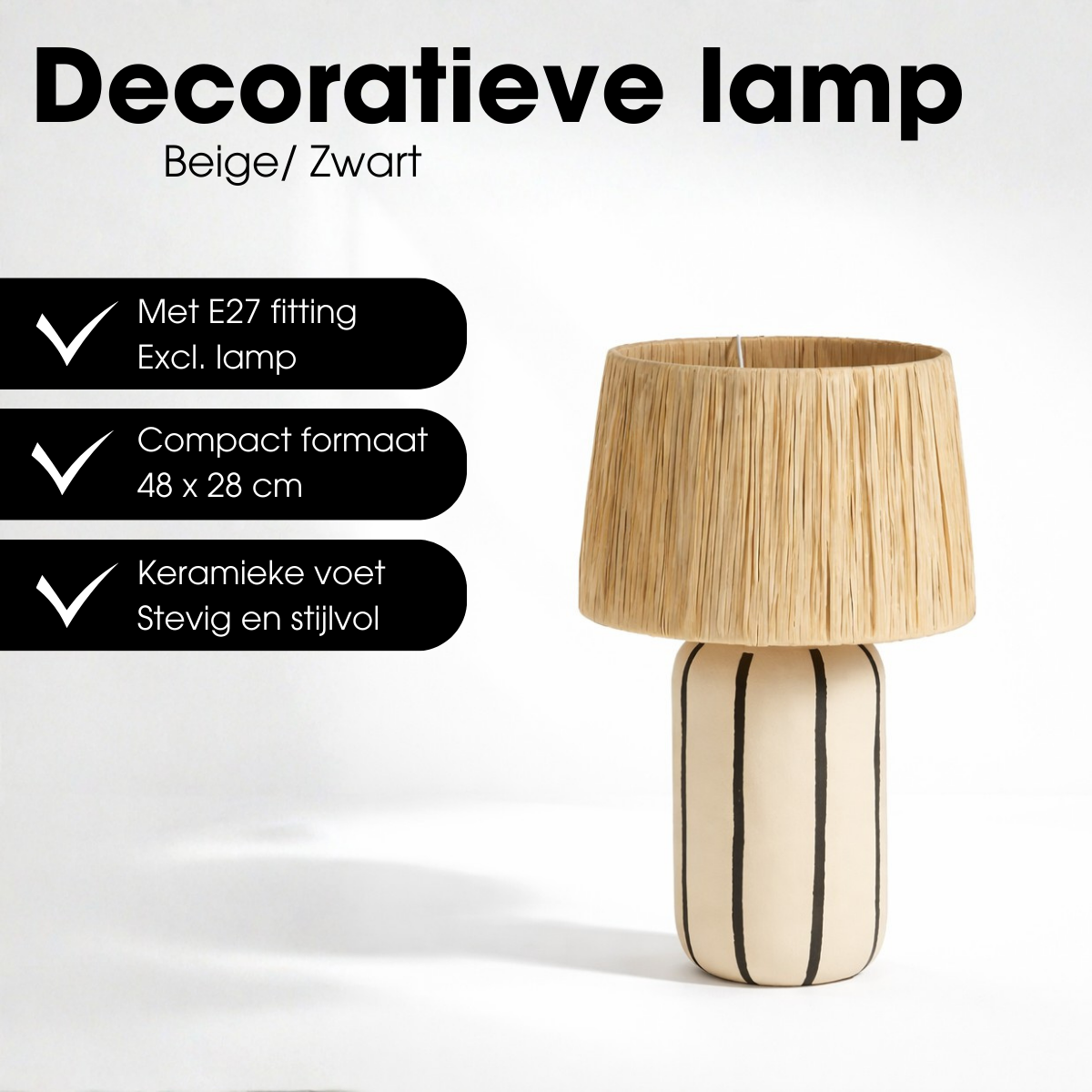 Tafellamp Denton Beige