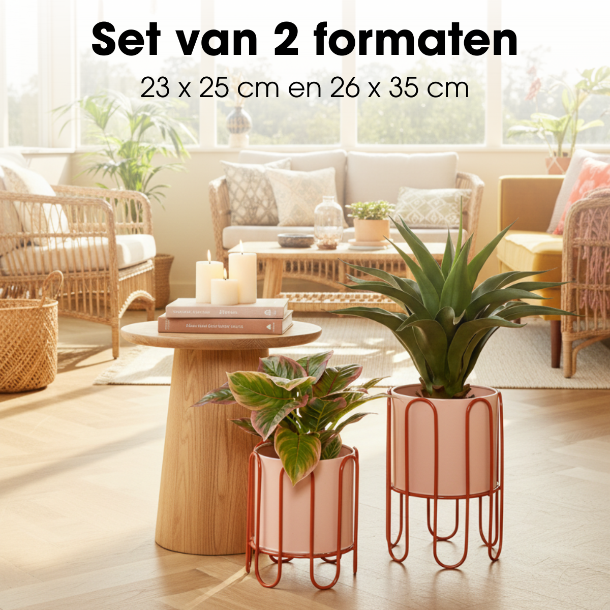 Bloempot binnen Dione Roze