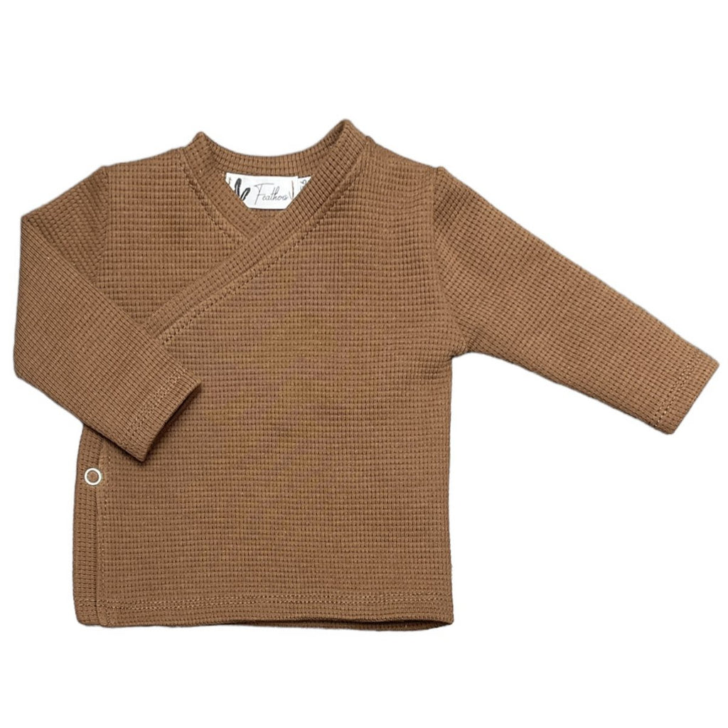 Overslagshirtje waffel bruin