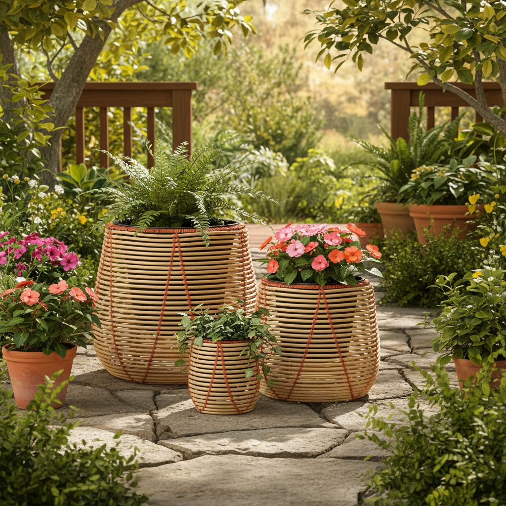 Bloempot buiten Cancun Beige