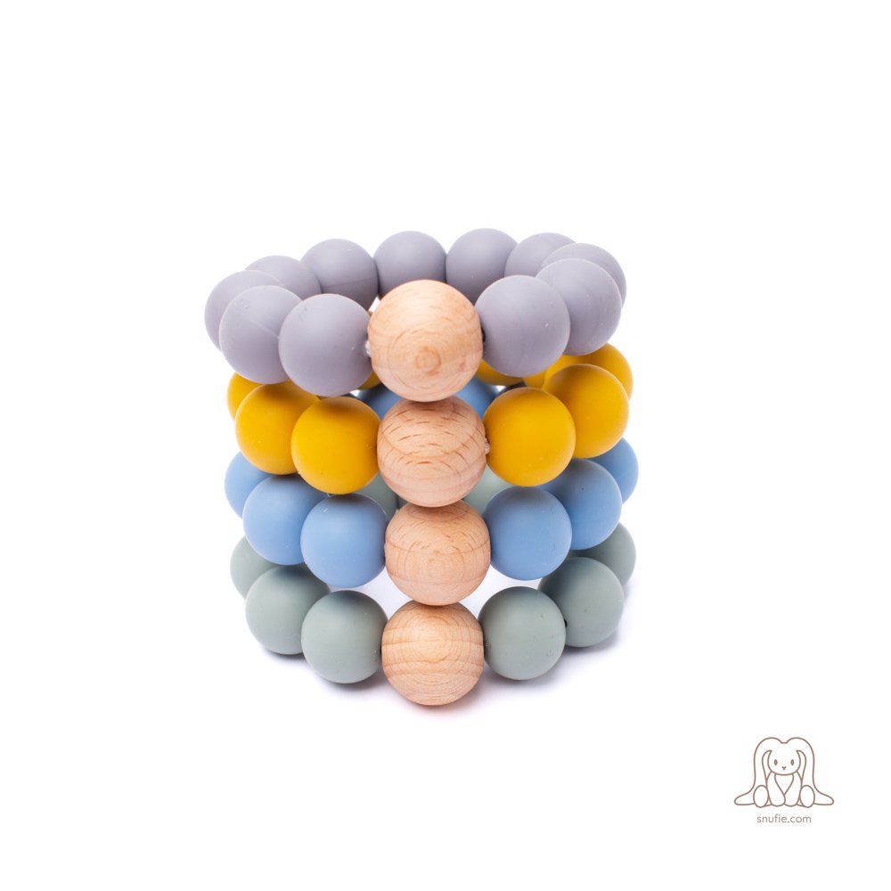 Baby siliconen bijtring | KRALEN Baby Blauw