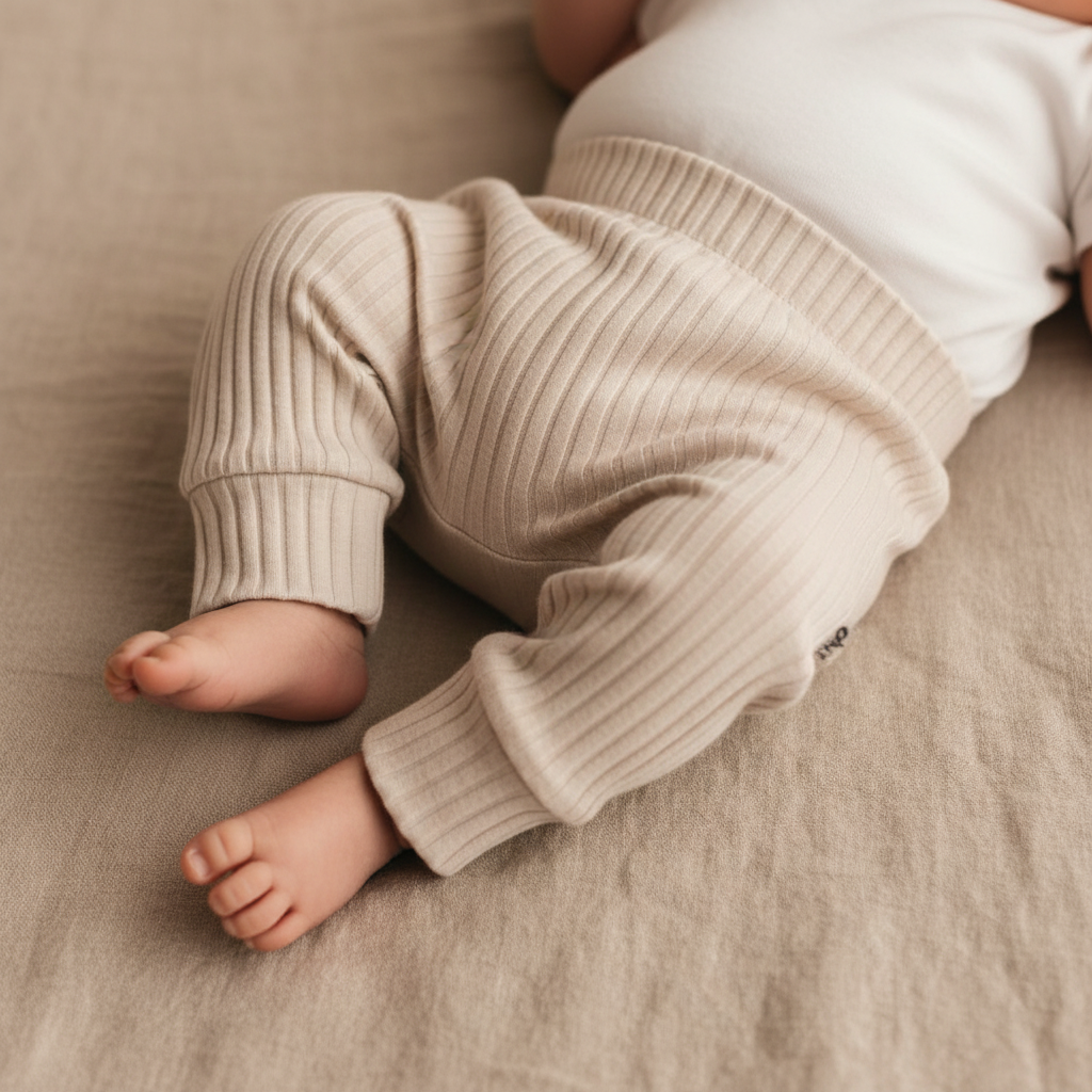 Newborn jogger wide rib jersey  Beige