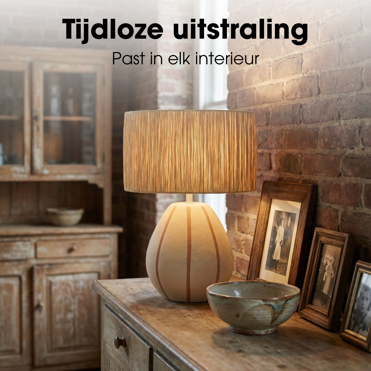 Tafellamp Denton Beige Rond