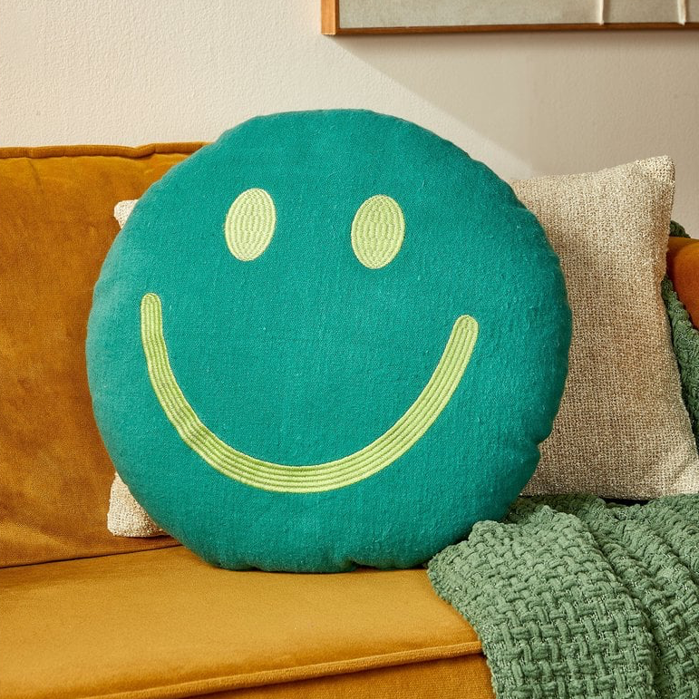 Sierkussen Smiley Groen