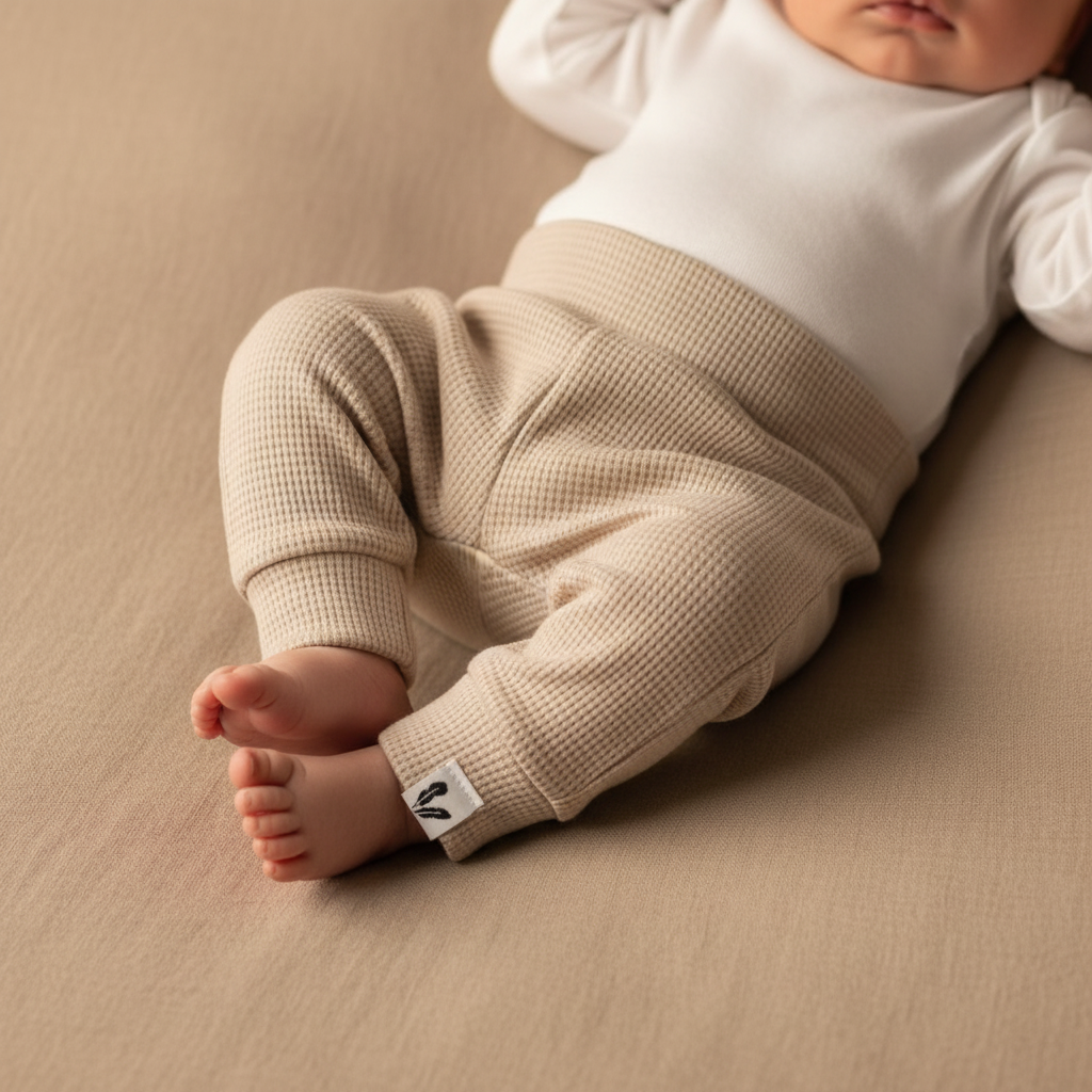 Newborn broekje waffel beige
