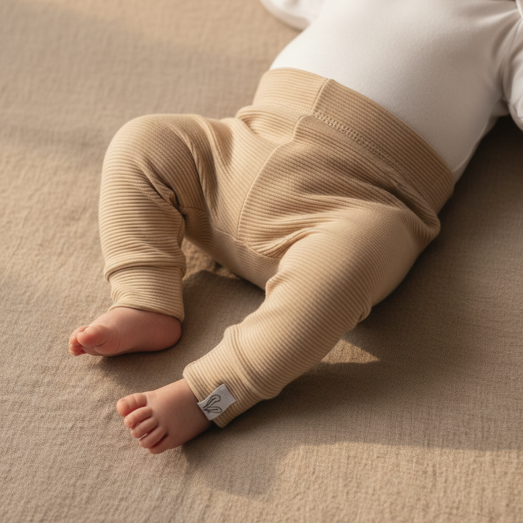 Newborn broekje rib zand