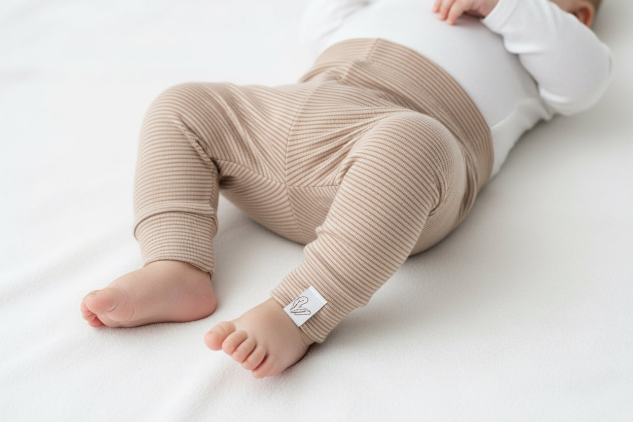 Newborn broekje rib taupe