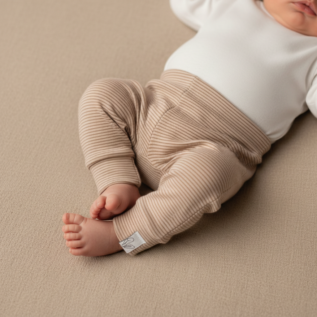 Newborn broekje rib taupe