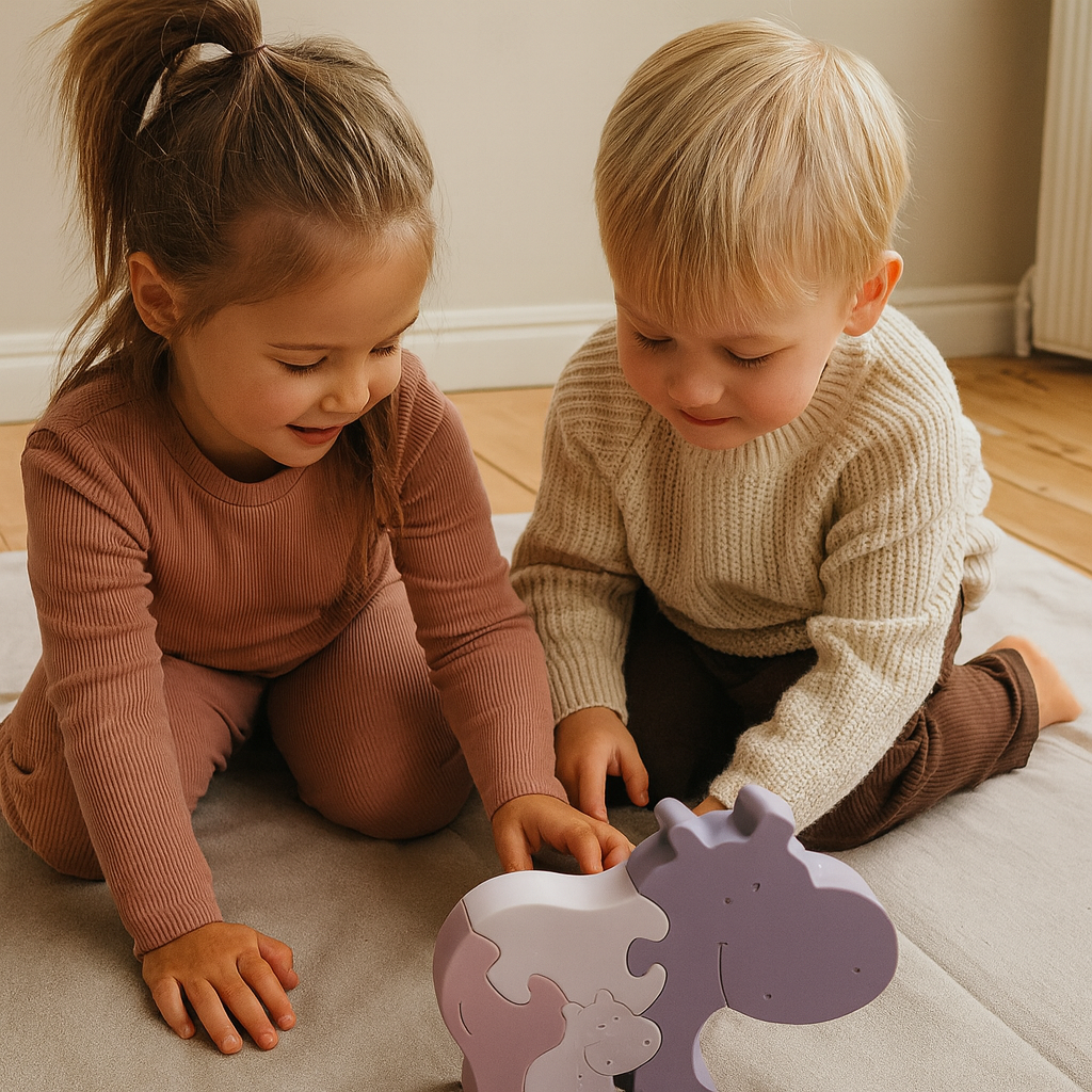 Alfie siliconenpuzzel Nijlpaard Paars